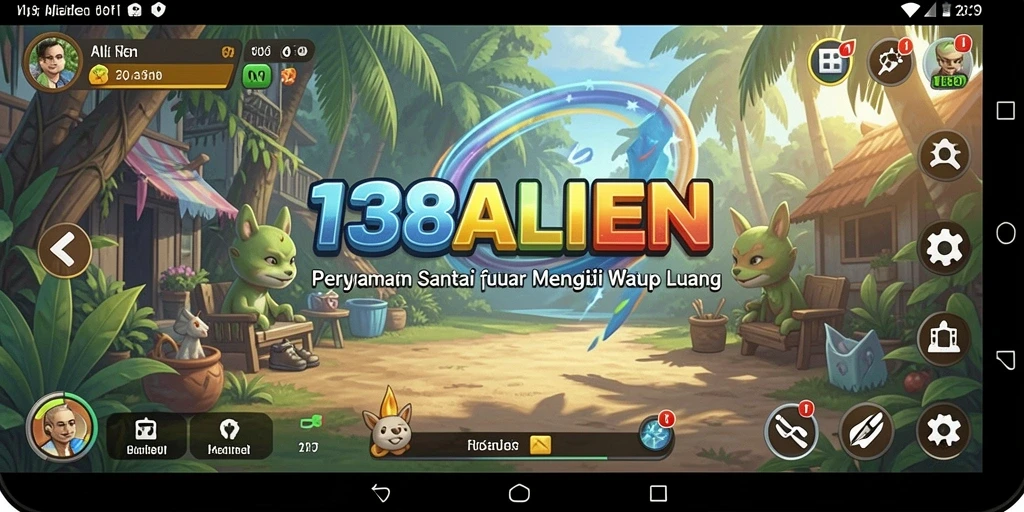 Tampilan gameplay menarik dari 138ALIEN dengan karakter alien yang lucu.