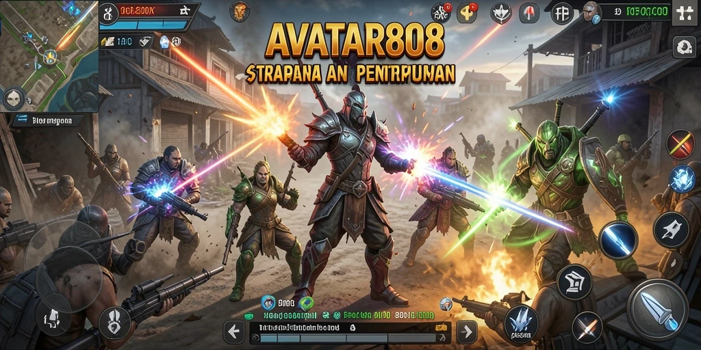 Screenshot gameplay AVATAR808 menunjukkan aksi strategis yang intens.