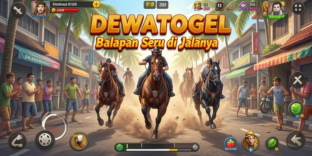 Screenshot gameplay DEWATOGEL saat balapan mengasyikkan.