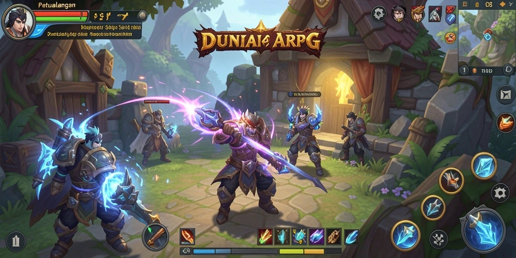 Screenshot gameplay F08 yang menampilkan aksi pertarungan seru di dunia ARPG.