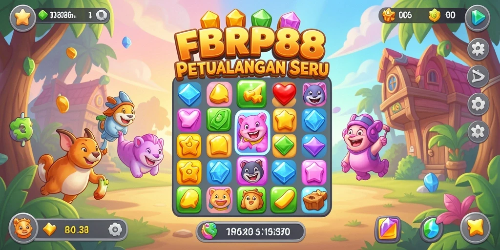 Tampilan gameplay menarik dari FBRP88 dengan unsur Match-3 yang seru.
