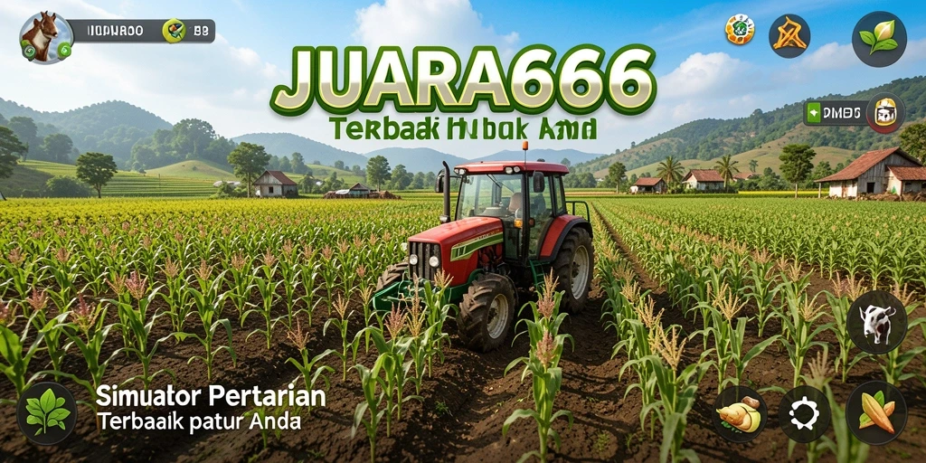 Screenshot gameplay JUARA666 menampilkan kebun yang rimbun dan berwarna-warni.