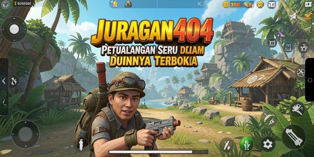Tangkapan layar JURAGAN404 menampilkan eksplorasi dunia terbuka yang menakjubkan.