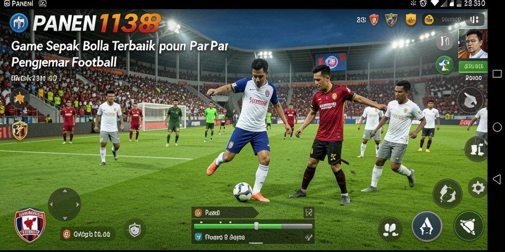 Tampilan gameplay dari PANEN138 yang penuh aksi di lapangan sepak bola.