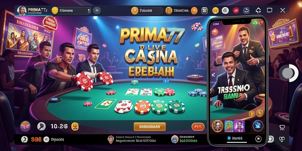 Tampilan gameplay menegangkan di PRIMA77 dengan dealer profesional.