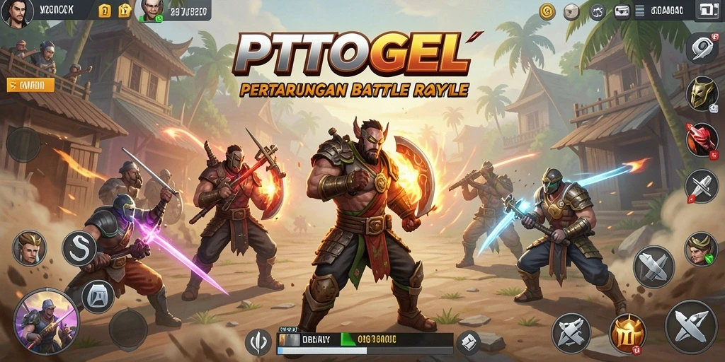 Gameplay seru PTTOGEL dalam pertempuran Battle Royale.