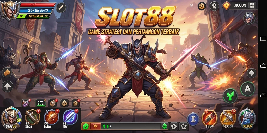 Tampilan menarik dari gameplay strategi di SLOT88.