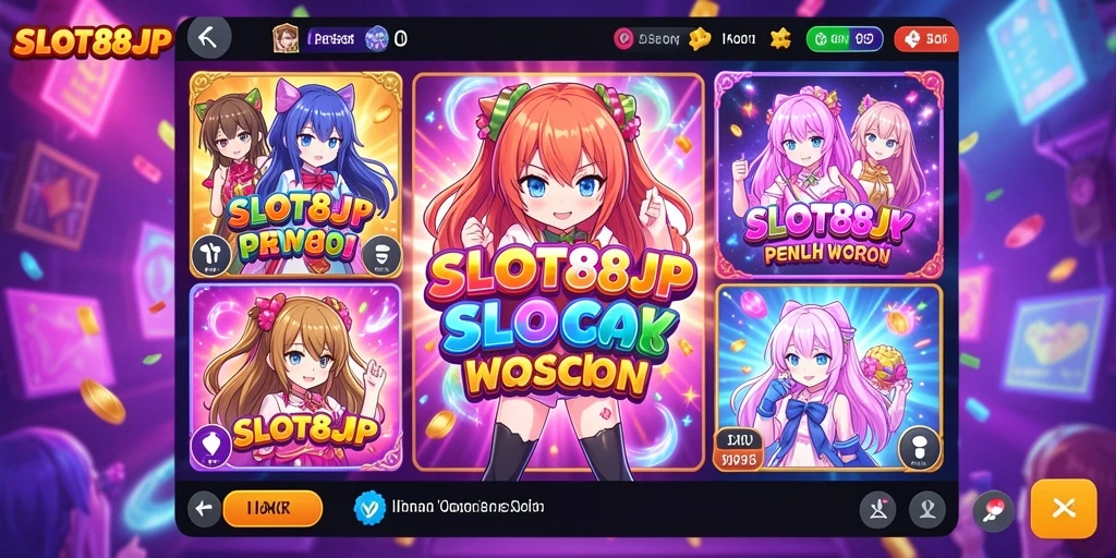 Tampilan gameplay SLOT88JP yang menawan dengan karakter anime.