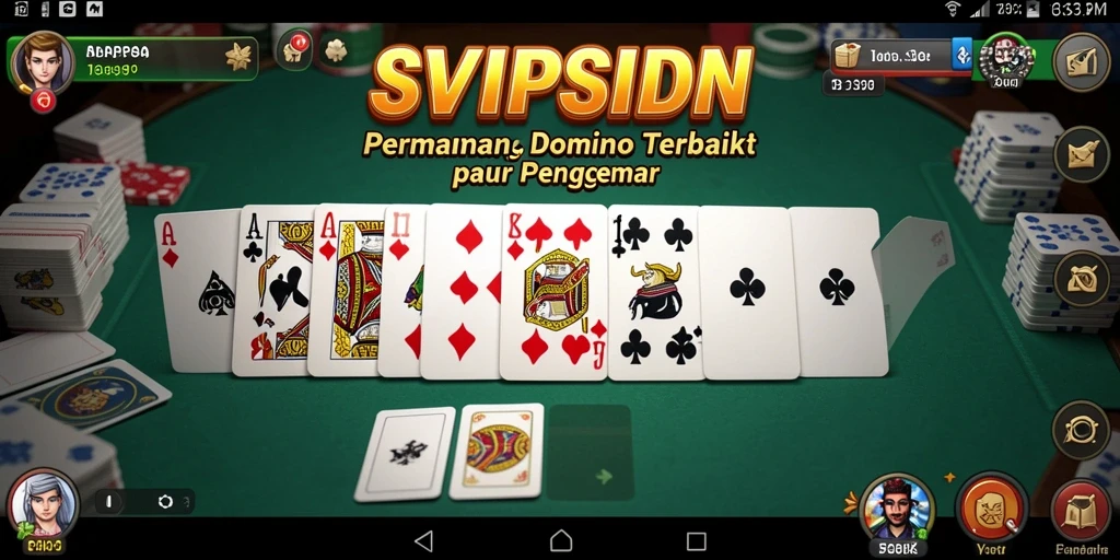 Screenshot gameplay SVIPSIDN menampilkan serunya permainan Domino.