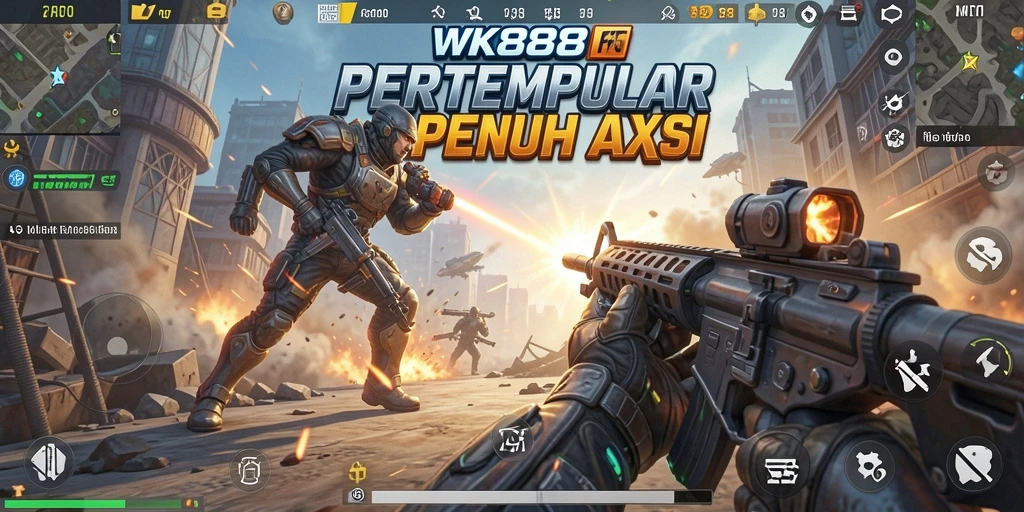 Gameplay mendebarkan dari WK888 dalam pertempuran FPS.
